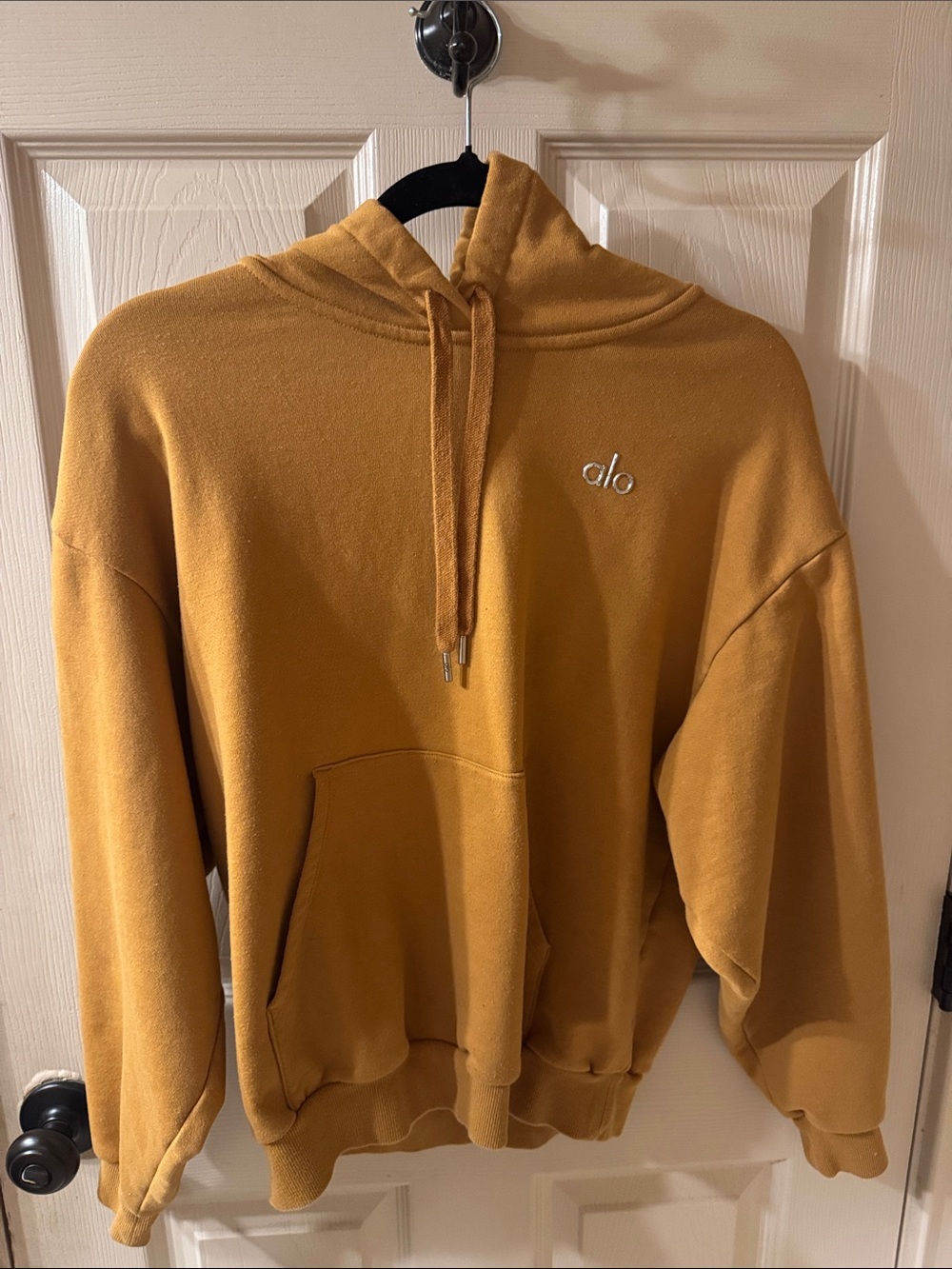 ALO Yoga women’s  Mustard Yellow Pullover Hoodie